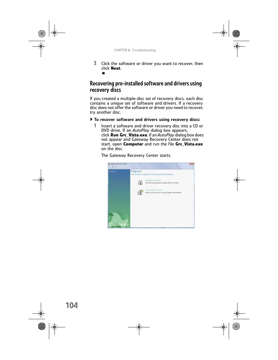 Recovering | Gateway GT5062b User Manual | Page 110 / 142
