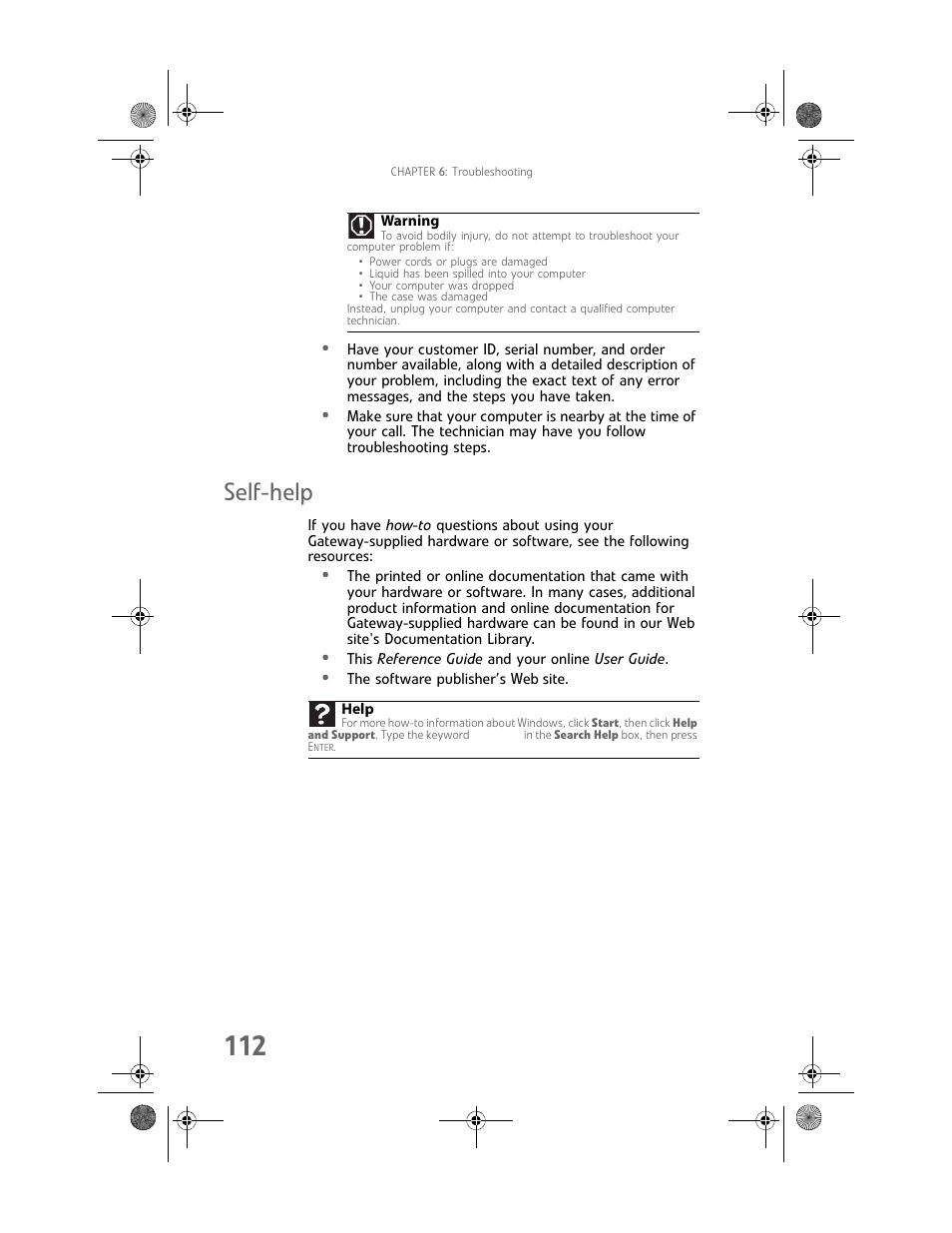 Self-help | Gateway GT5062b User Manual | Page 118 / 142