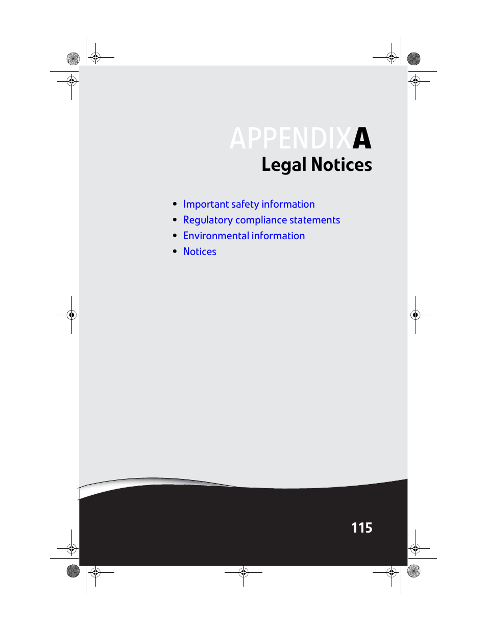 Legal notices, Appendix a: legal notices, Appendix a | Gateway GT5062b User Manual | Page 121 / 142