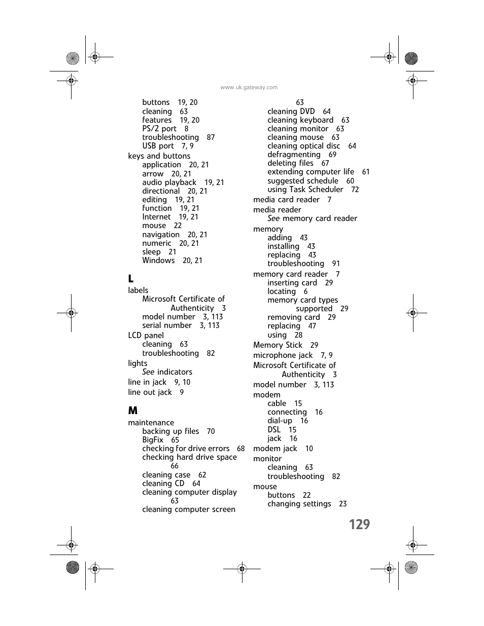 Gateway GT5062b User Manual | Page 135 / 142