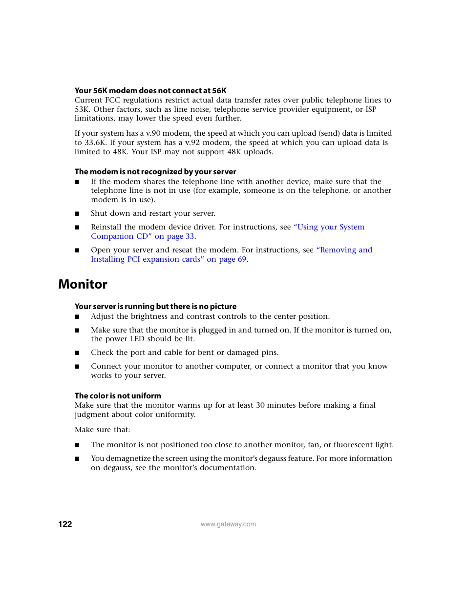 Monitor | Gateway 9315 User Manual | Page 127 / 168