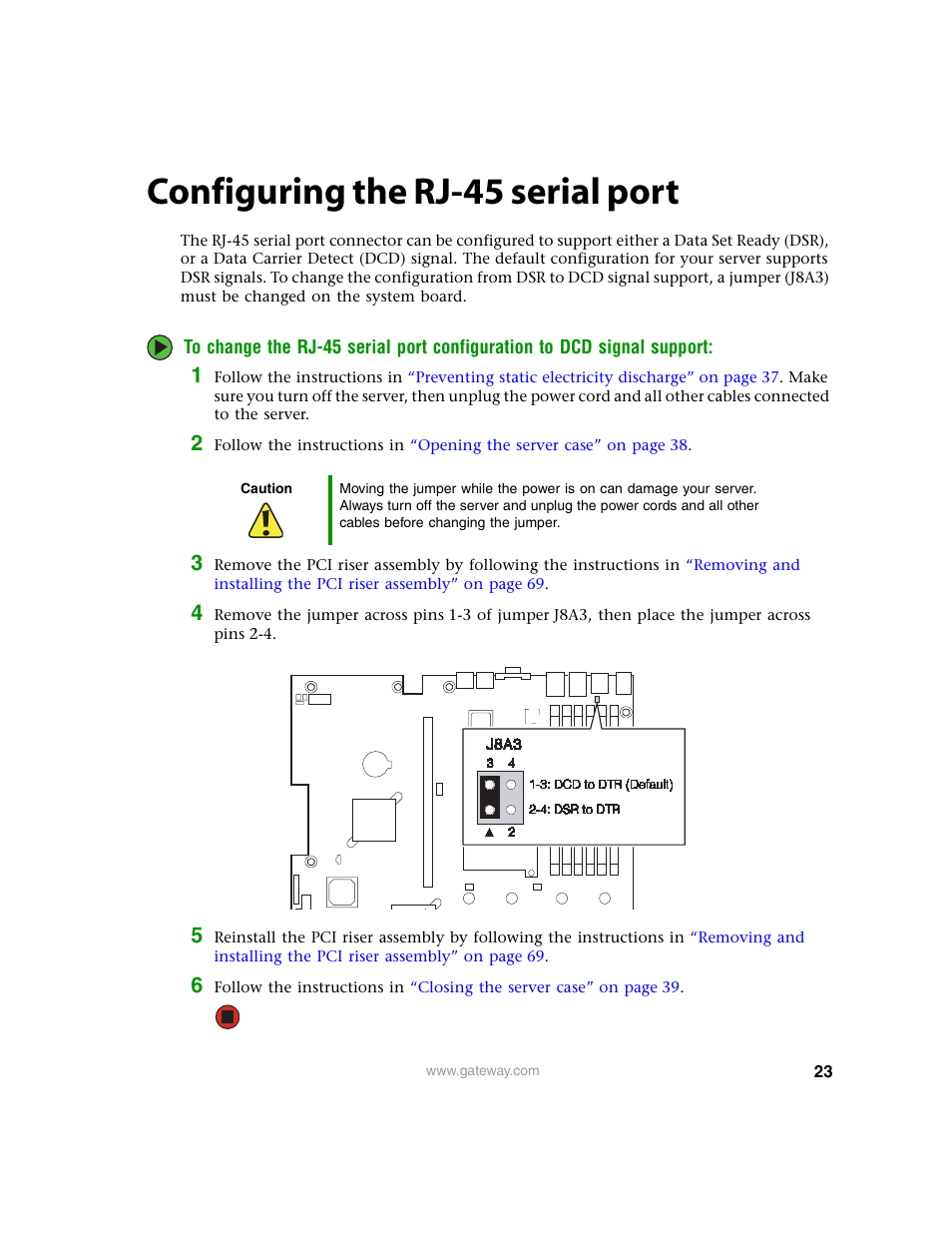 Configuring the rj-45 serial port | Gateway 9315 User Manual | Page 28 / 168