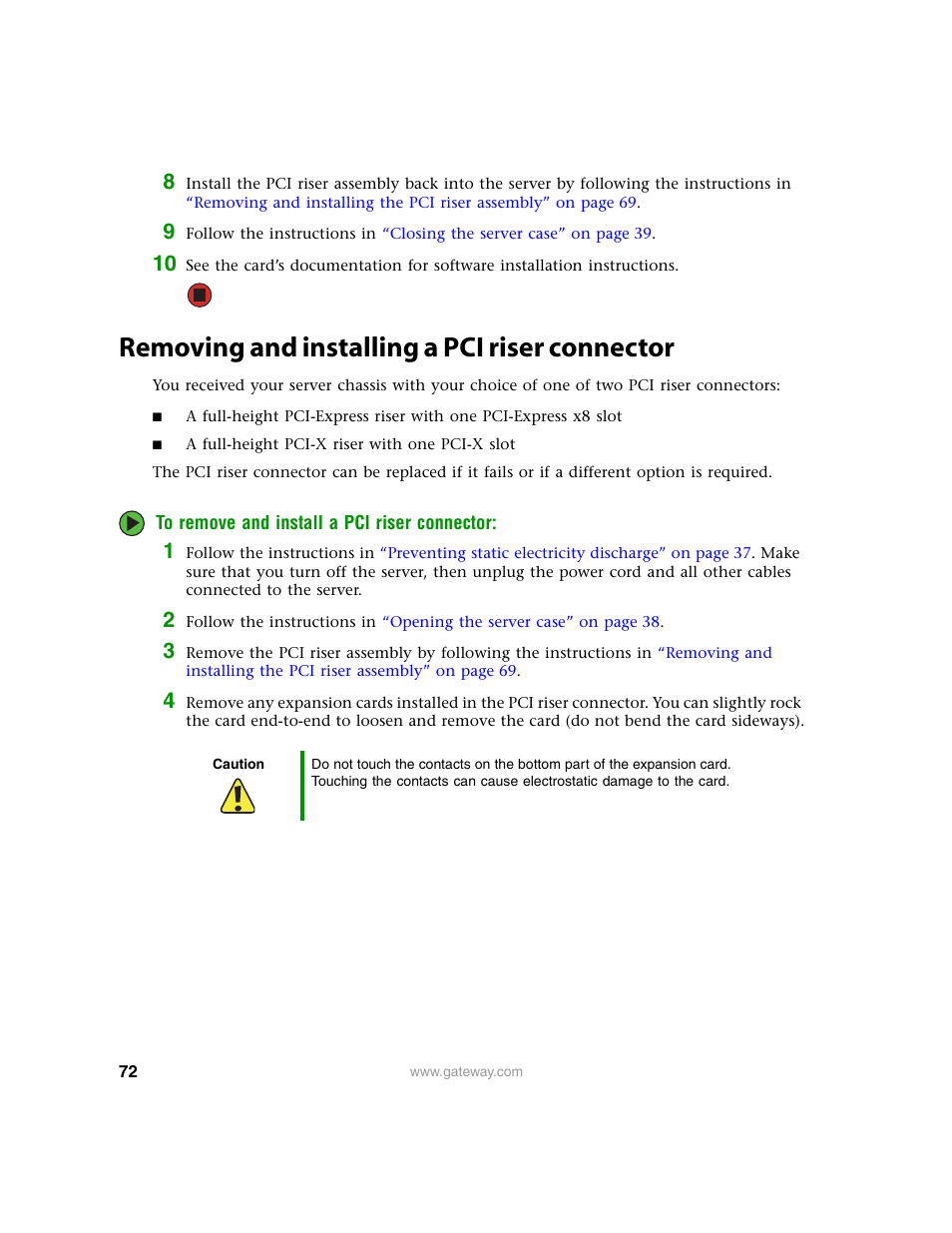Removing and installing a pci riser connector | Gateway 9315 User Manual | Page 77 / 168