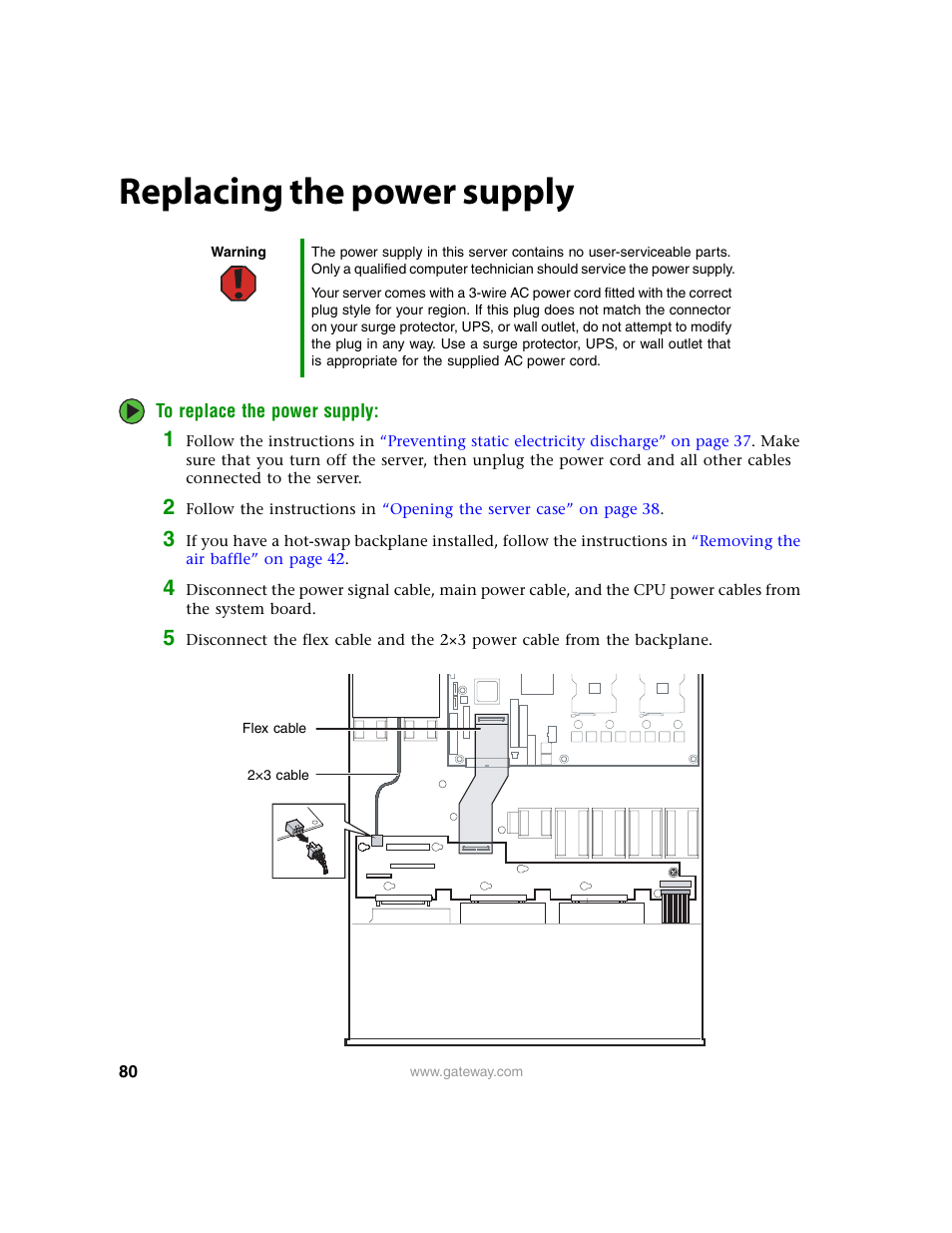 Replacing the power supply | Gateway 9315 User Manual | Page 85 / 168