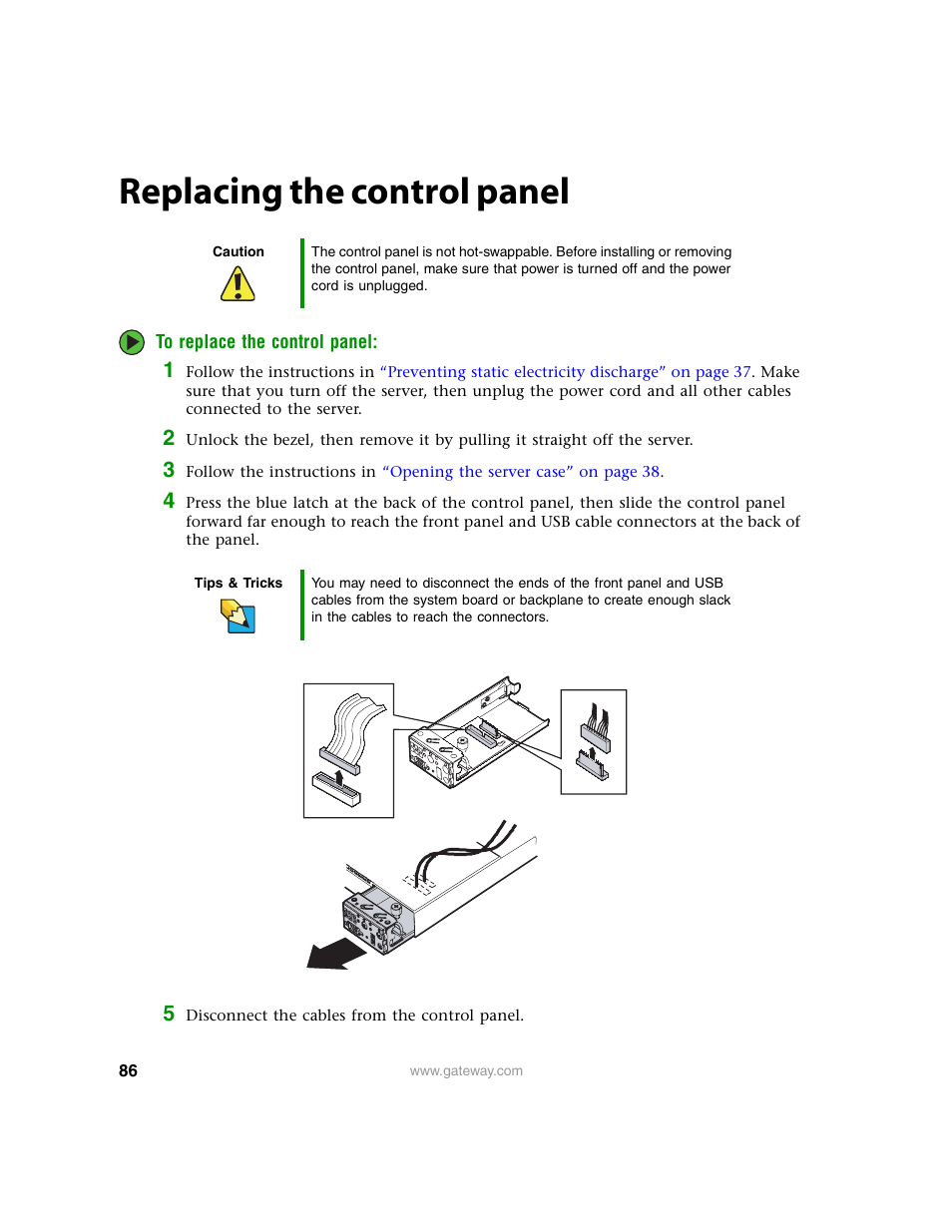 Replacing the control panel | Gateway 9315 User Manual | Page 91 / 168