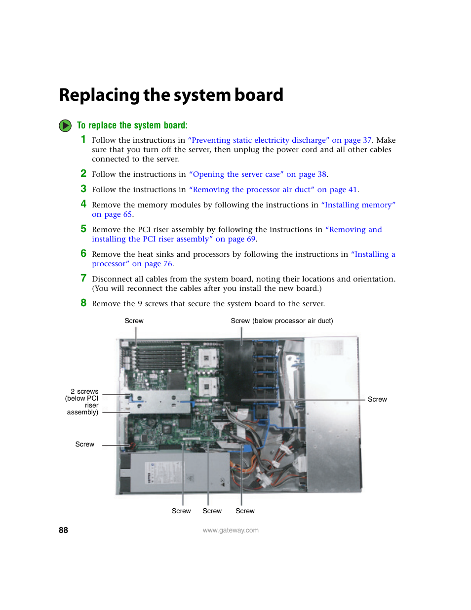 Replacing the system board | Gateway 9315 User Manual | Page 93 / 168