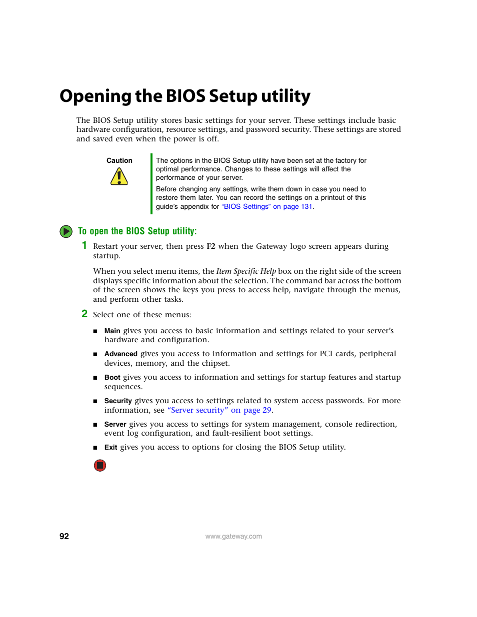 Opening the bios setup utility | Gateway 9315 User Manual | Page 97 / 168