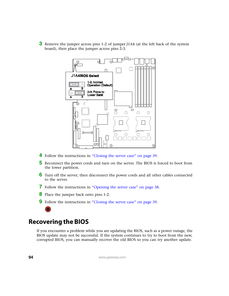 Recovering the bios | Gateway 9315 User Manual | Page 99 / 168