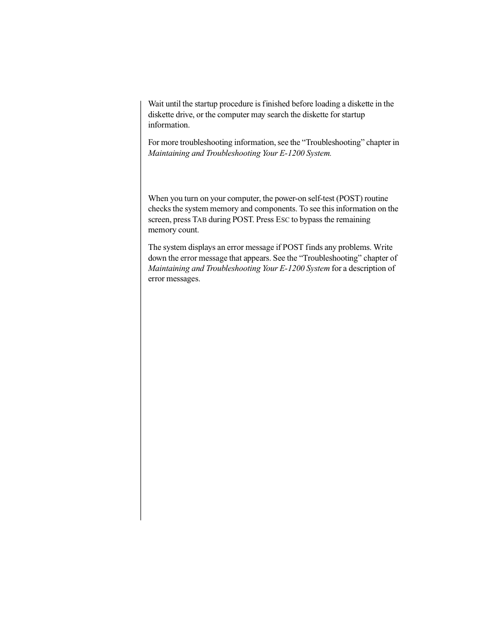 Understanding the power-on self-test | Gateway E-1200 User Manual | Page 13 / 42