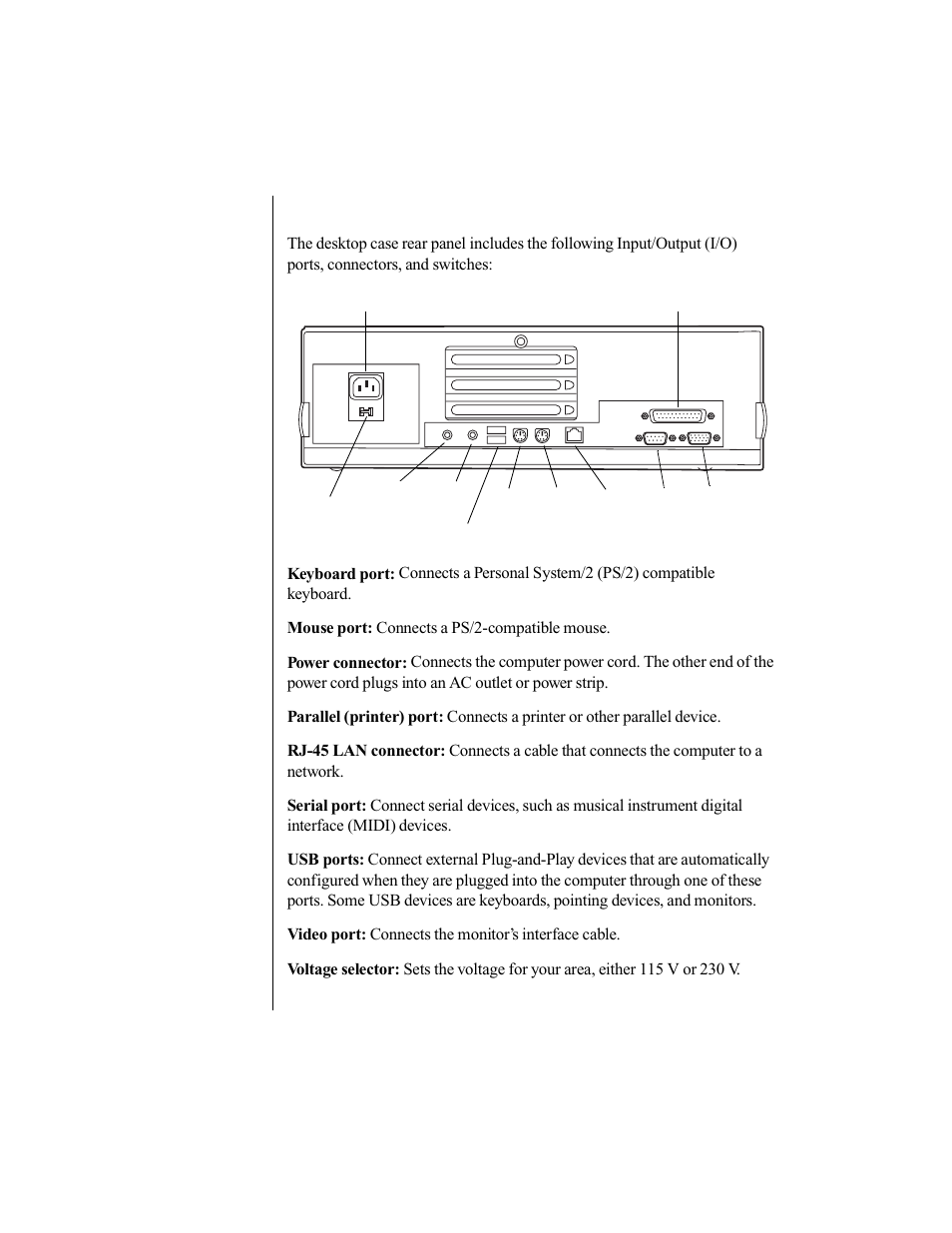 Rear panel | Gateway E-1200 User Manual | Page 21 / 42