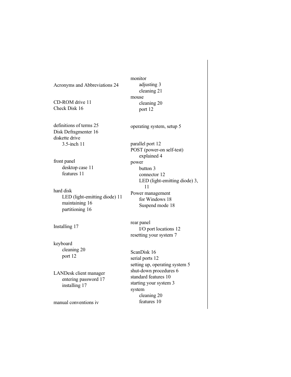 Index | Gateway E-1200 User Manual | Page 40 / 42