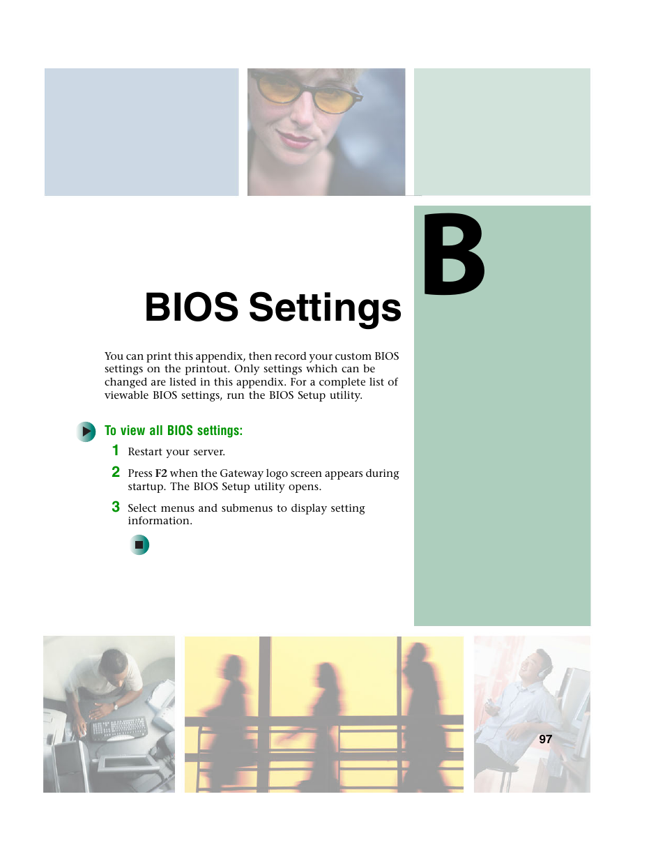 Bios settings, To view all bios settings | Gateway 920 User Manual | Page 102 / 122