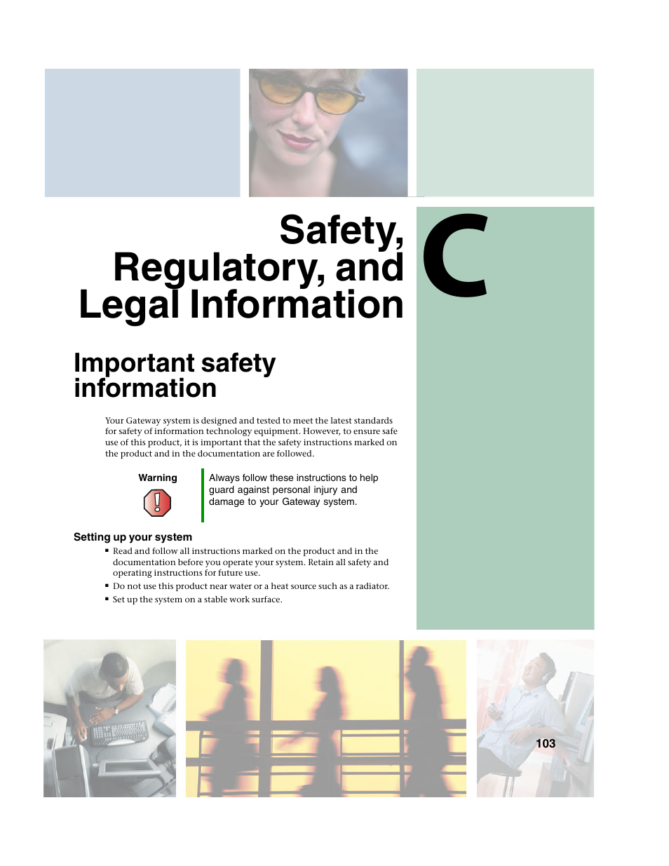 Safety, regulatory, and legal information, Important safety information | Gateway 920 User Manual | Page 108 / 122
