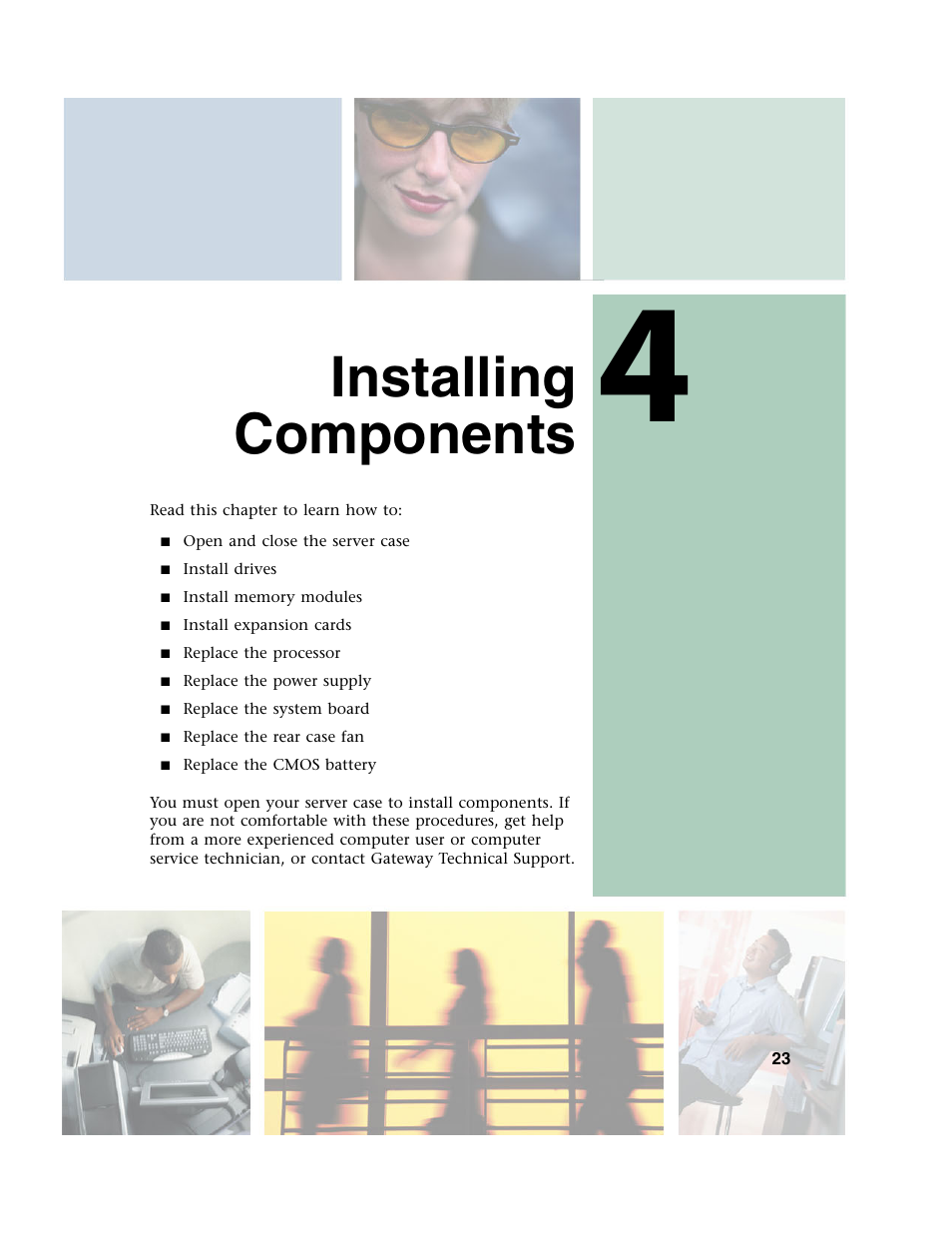 Installing components | Gateway 920 User Manual | Page 28 / 122