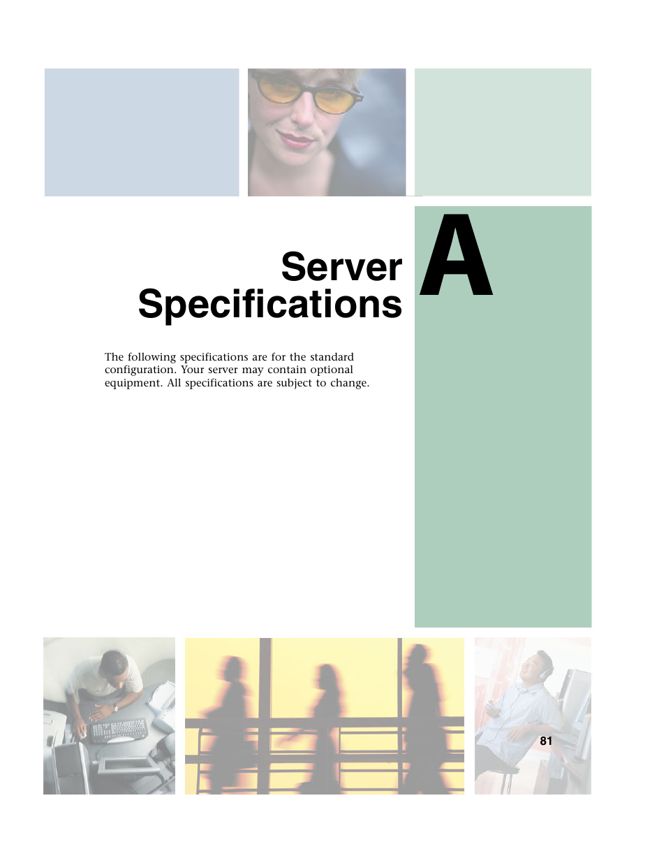 Server specifications | Gateway 920 User Manual | Page 86 / 122