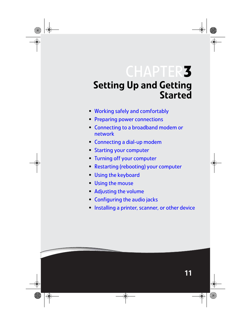 Setting up and getting started, Chapter 3: setting up and getting started, Chapter 3 | Gateway GT5448E User Manual | Page 17 / 138