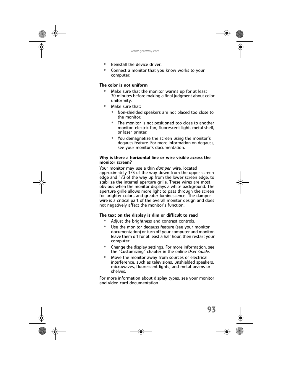 The color is not uniform | Gateway GT5448E User Manual | Page 99 / 138