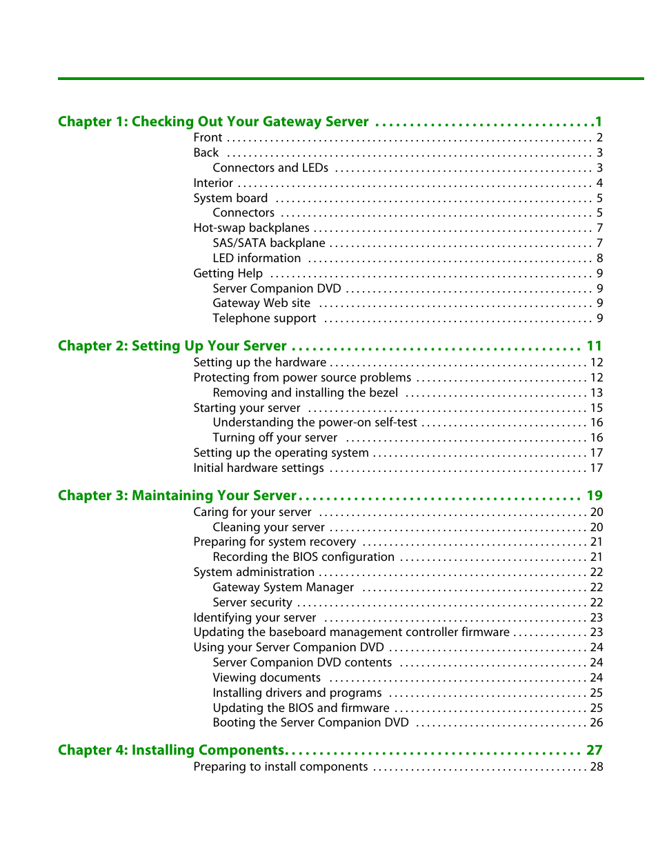 Gateway Server E-9520T User Manual | Page 3 / 126