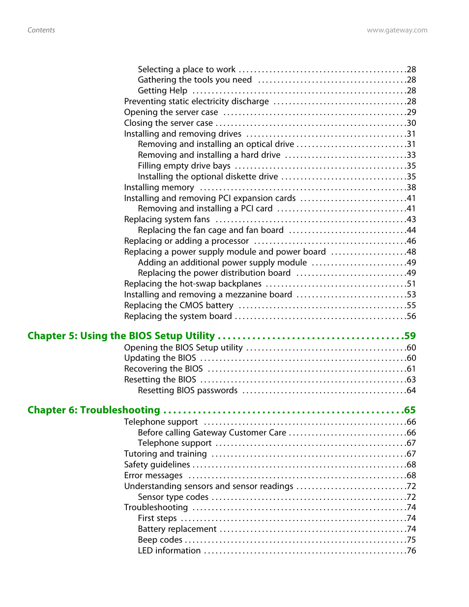 Gateway Server E-9520T User Manual | Page 4 / 126