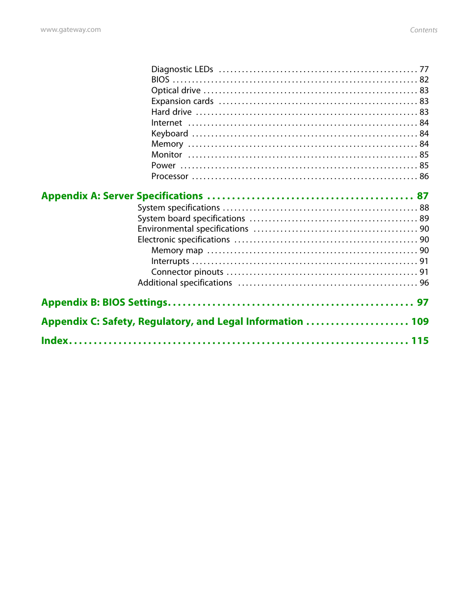 Gateway Server E-9520T User Manual | Page 5 / 126