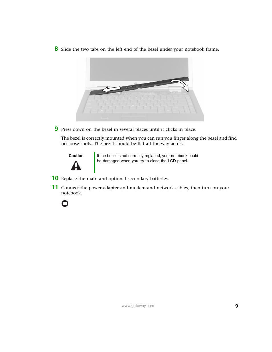 Caution | Gateway 450ROG User Manual | Page 9 / 12