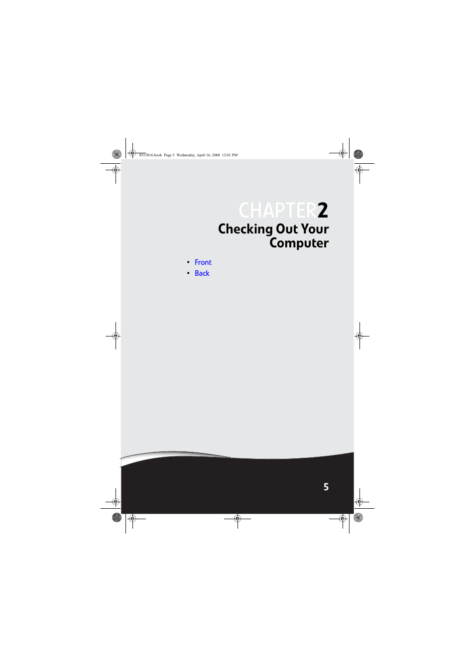 Checking out your computer, Chapter 2: checking out your computer, Chapter 2 | Gateway GM5684E User Manual | Page 11 / 128