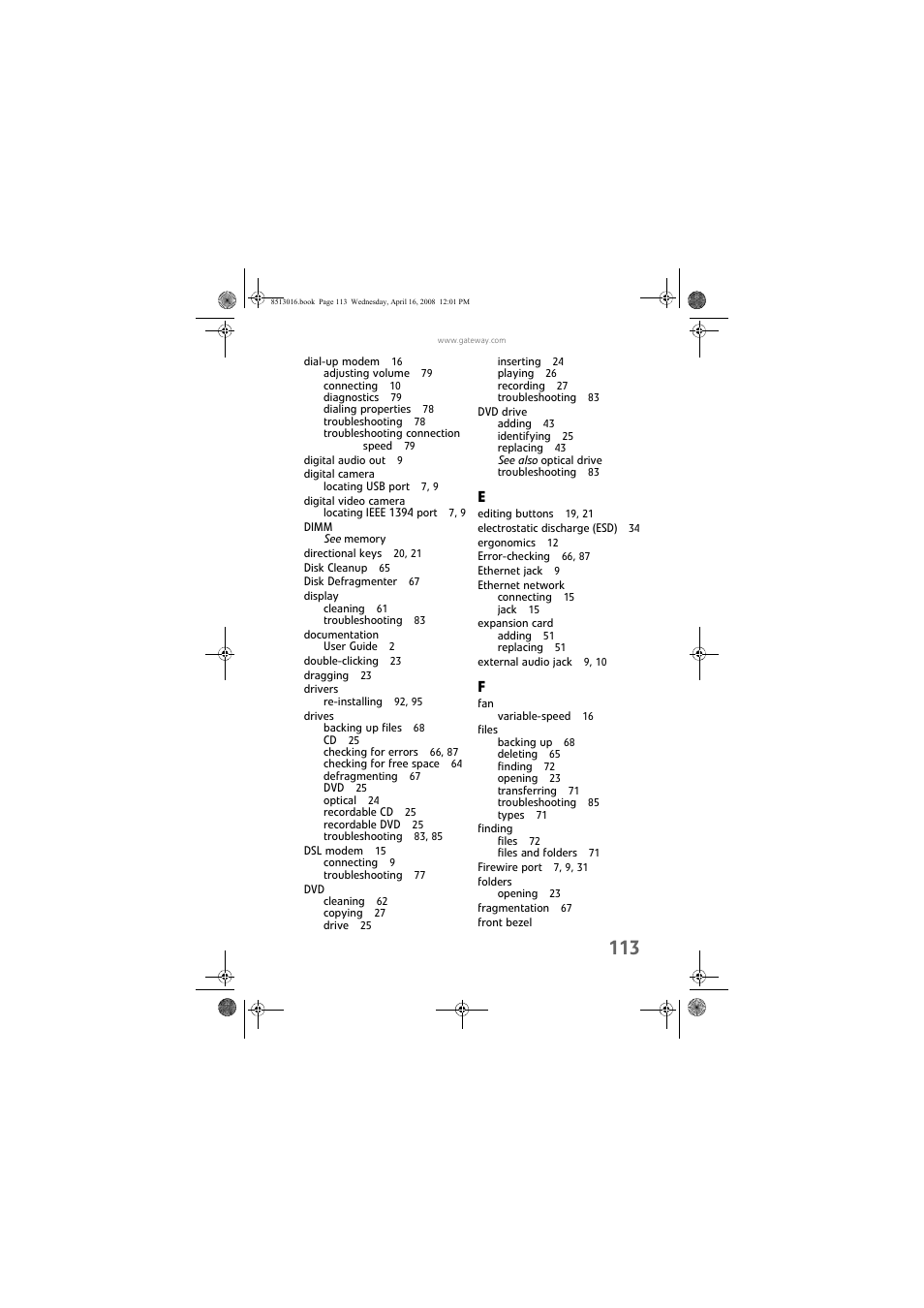 Gateway GM5684E User Manual | Page 119 / 128