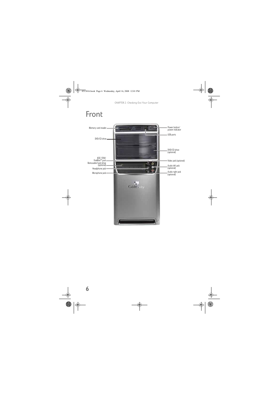 Front | Gateway GM5684E User Manual | Page 12 / 128