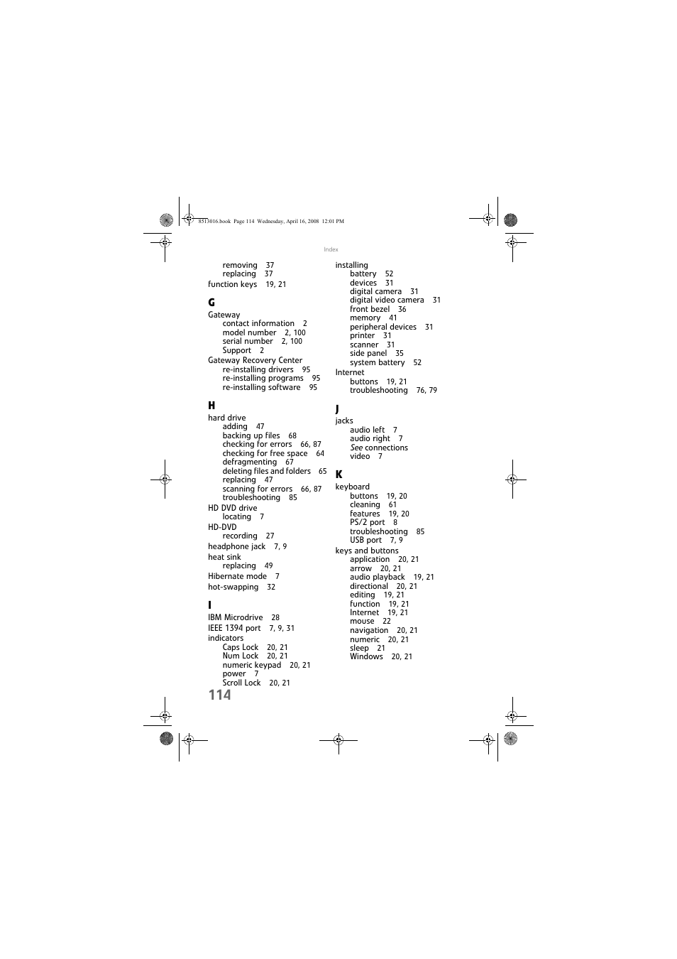 Gateway GM5684E User Manual | Page 120 / 128