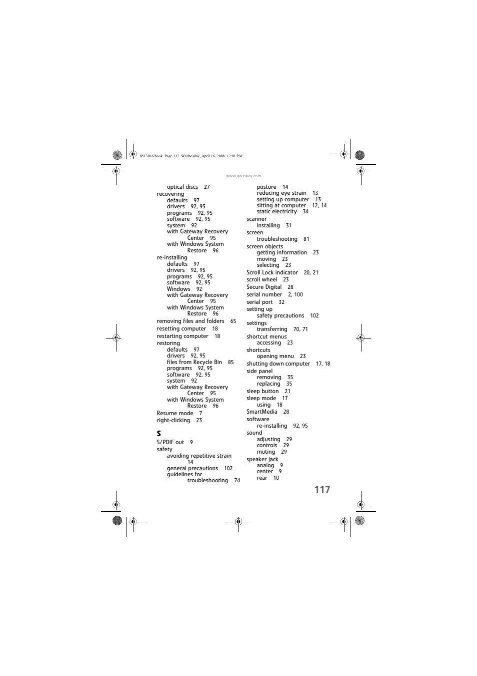 Gateway GM5684E User Manual | Page 123 / 128