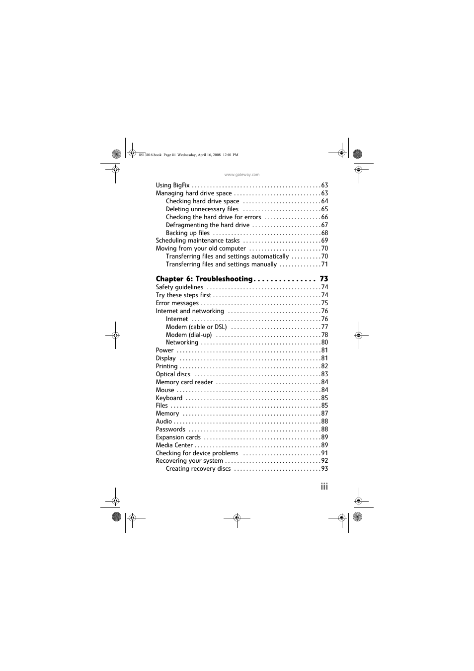 Gateway GM5684E User Manual | Page 5 / 128