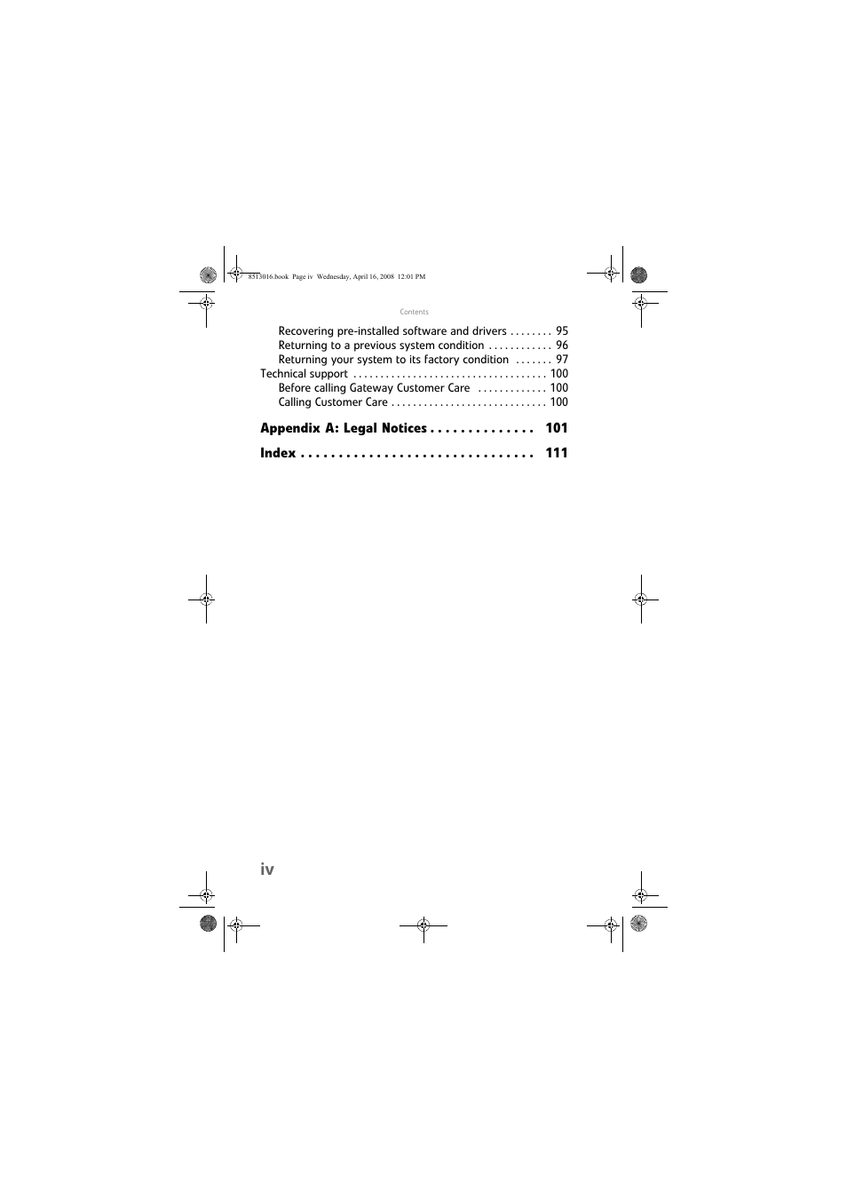 Gateway GM5684E User Manual | Page 6 / 128