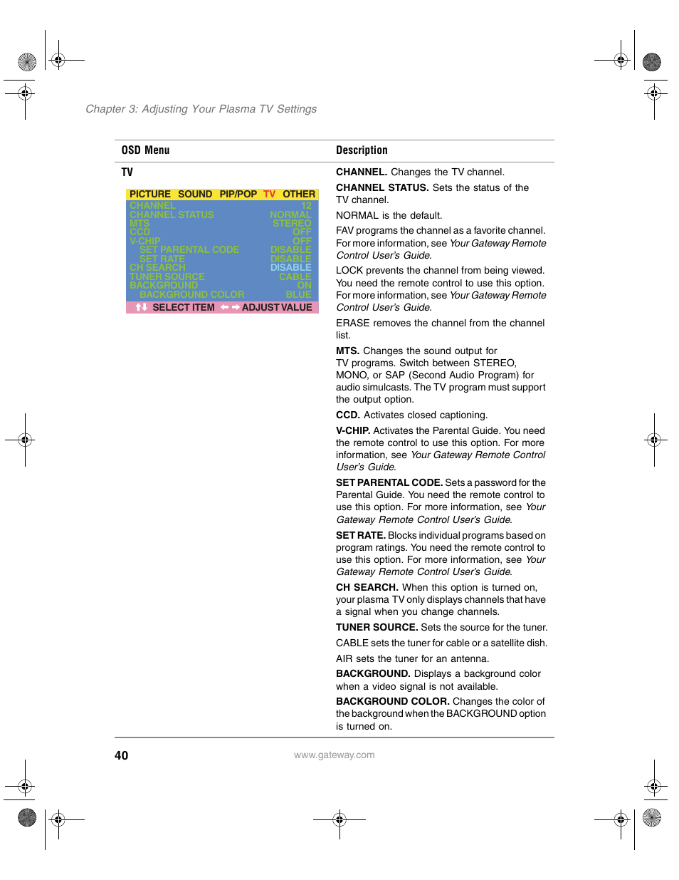 Gateway GTW-P42M102 User Manual | Page 44 / 68