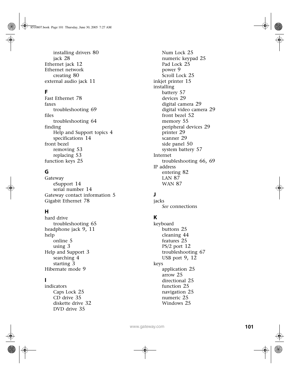 Gateway E-2500D User Manual | Page 106 / 110