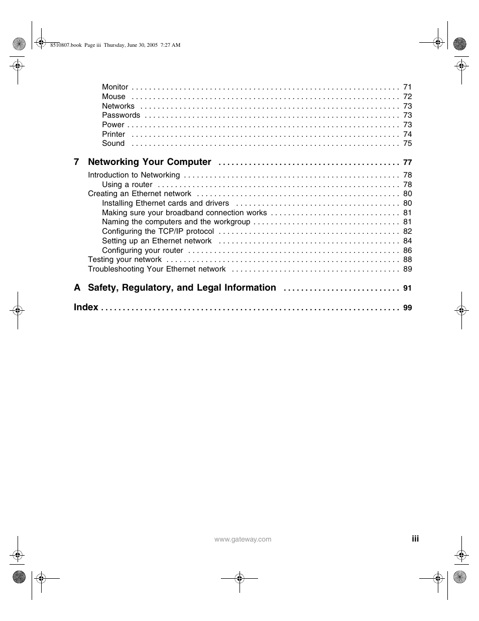 Gateway E-2500D User Manual | Page 4 / 110