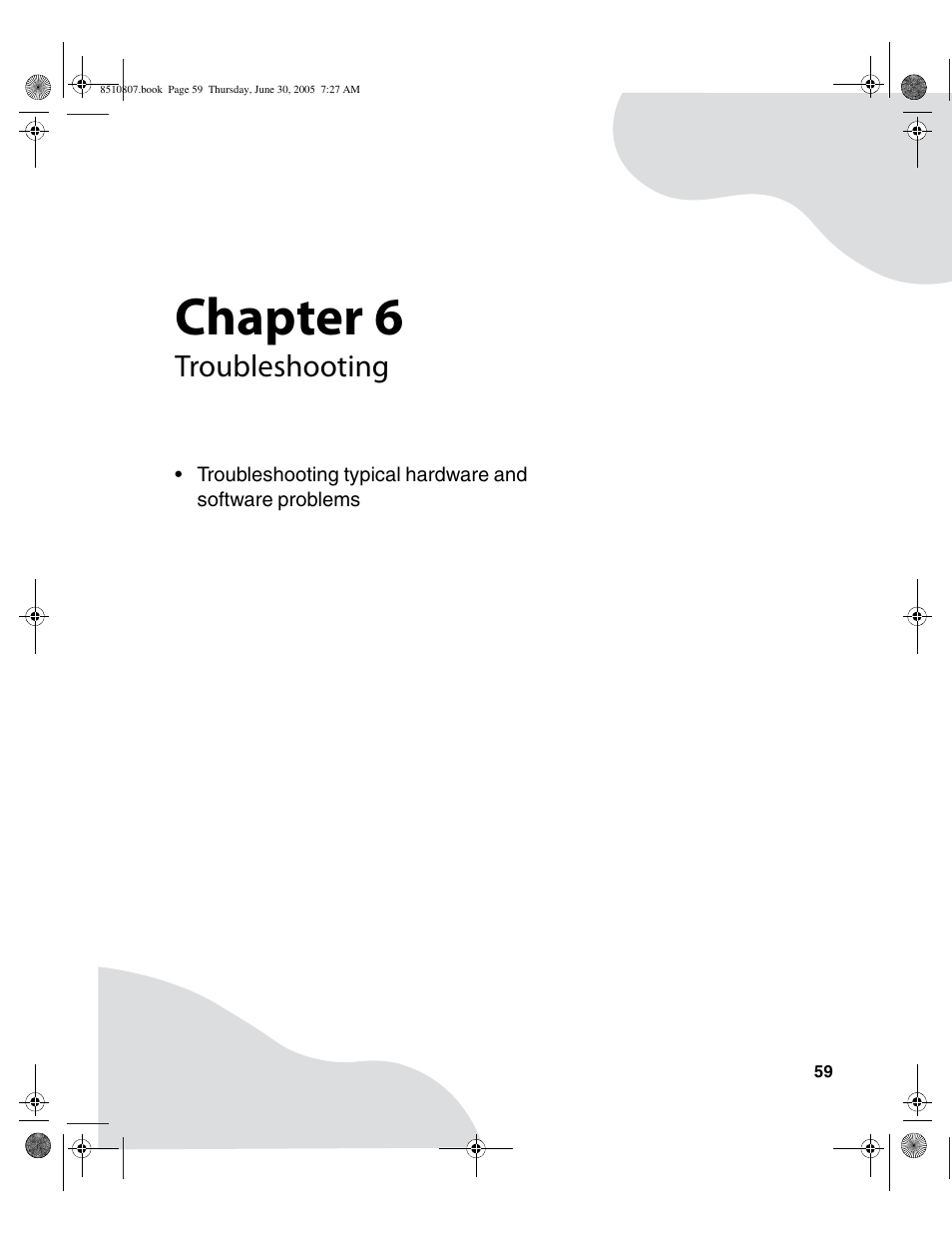 Troubleshooting, Chapter 6 | Gateway E-2500D User Manual | Page 64 / 110