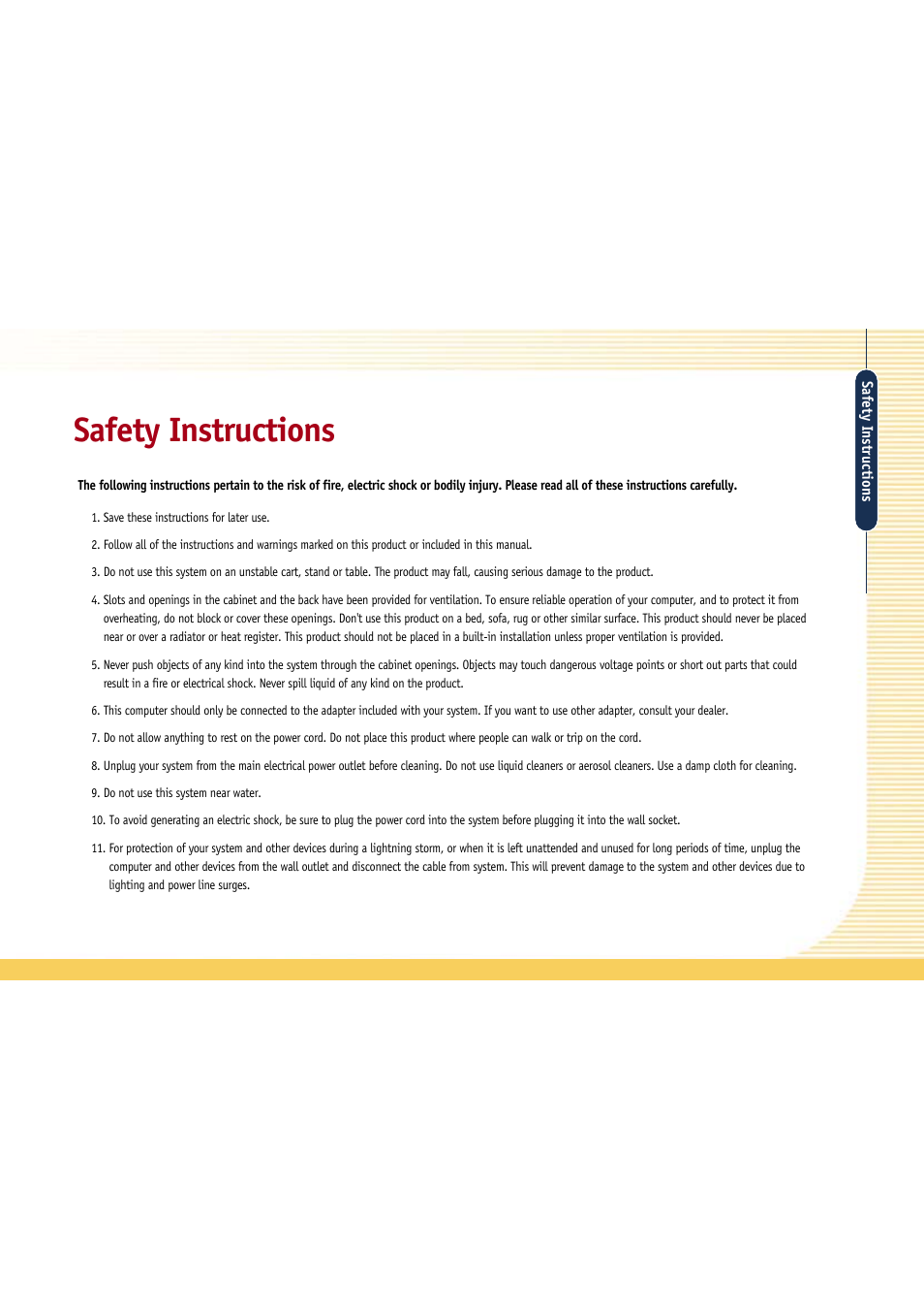 Safety instructions | Gateway L110 User Manual | Page 2 / 87