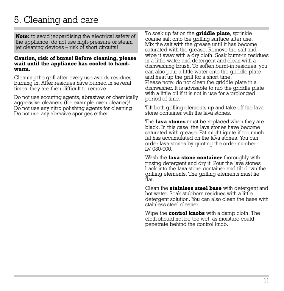 Cleaning and care | Gaggenau VR 421-610 User Manual | Page 13 / 13