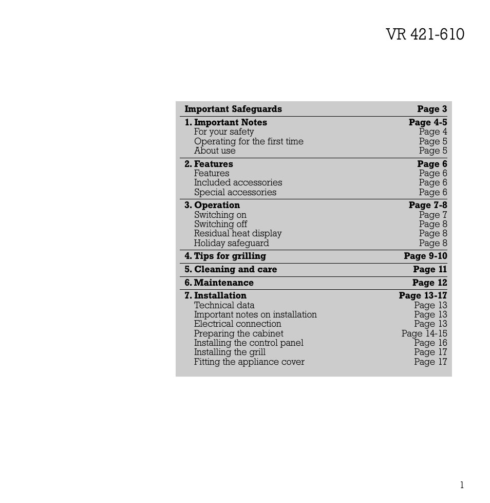 Gaggenau VR 421-610 User Manual | Page 3 / 13
