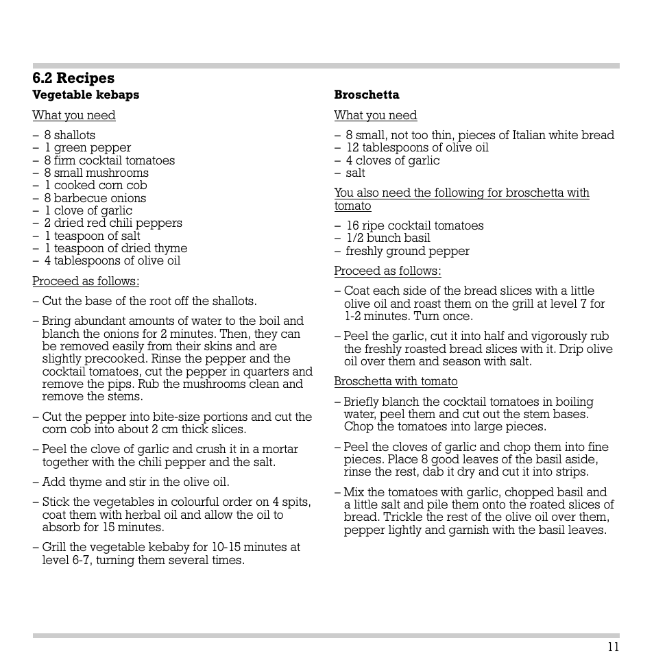 2 recipes | Gaggenau VR 230-612 User Manual | Page 12 / 19