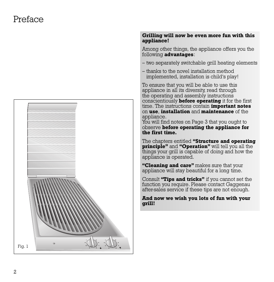 Preface | Gaggenau VR 230-612 User Manual | Page 3 / 19