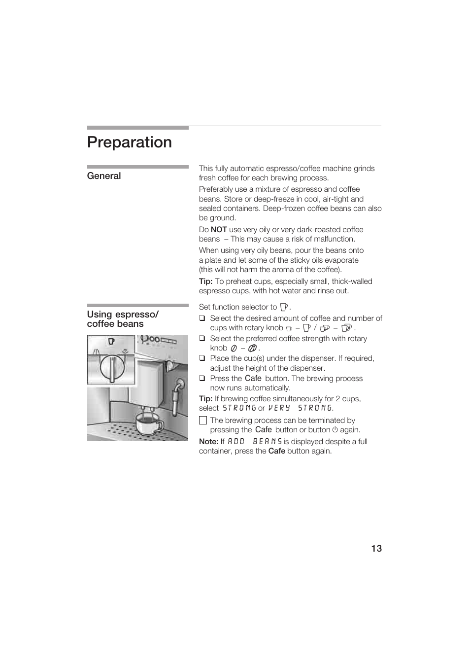 Preparation | Gaggenau CM200610 User Manual | Page 13 / 105