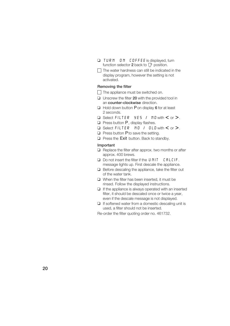 Gaggenau CM200610 User Manual | Page 20 / 105