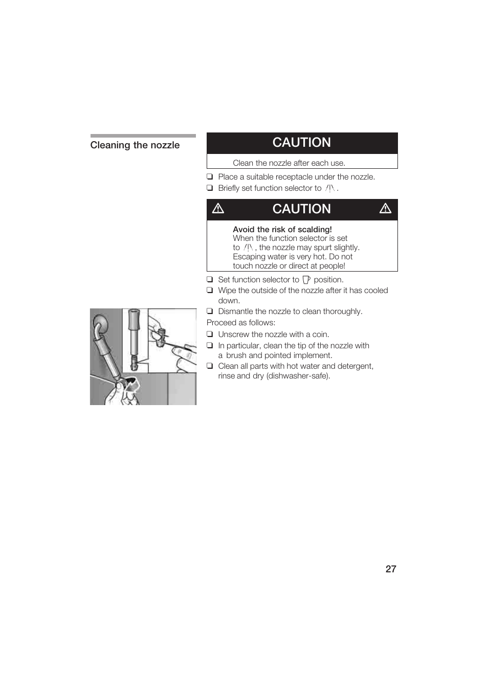 Caution, Dcaution d | Gaggenau CM200610 User Manual | Page 27 / 105