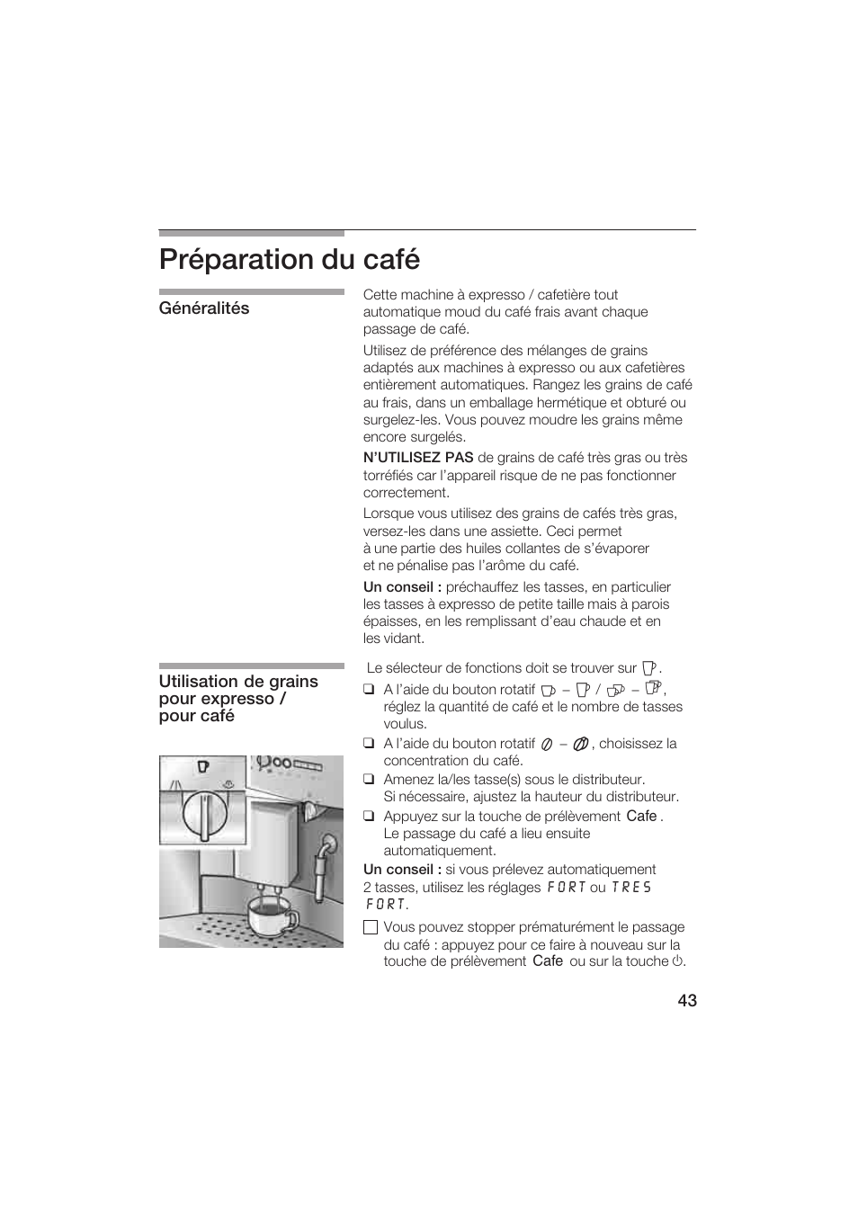 Préparation du café | Gaggenau CM200610 User Manual | Page 43 / 105