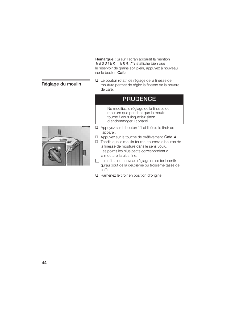 Prudence | Gaggenau CM200610 User Manual | Page 44 / 105