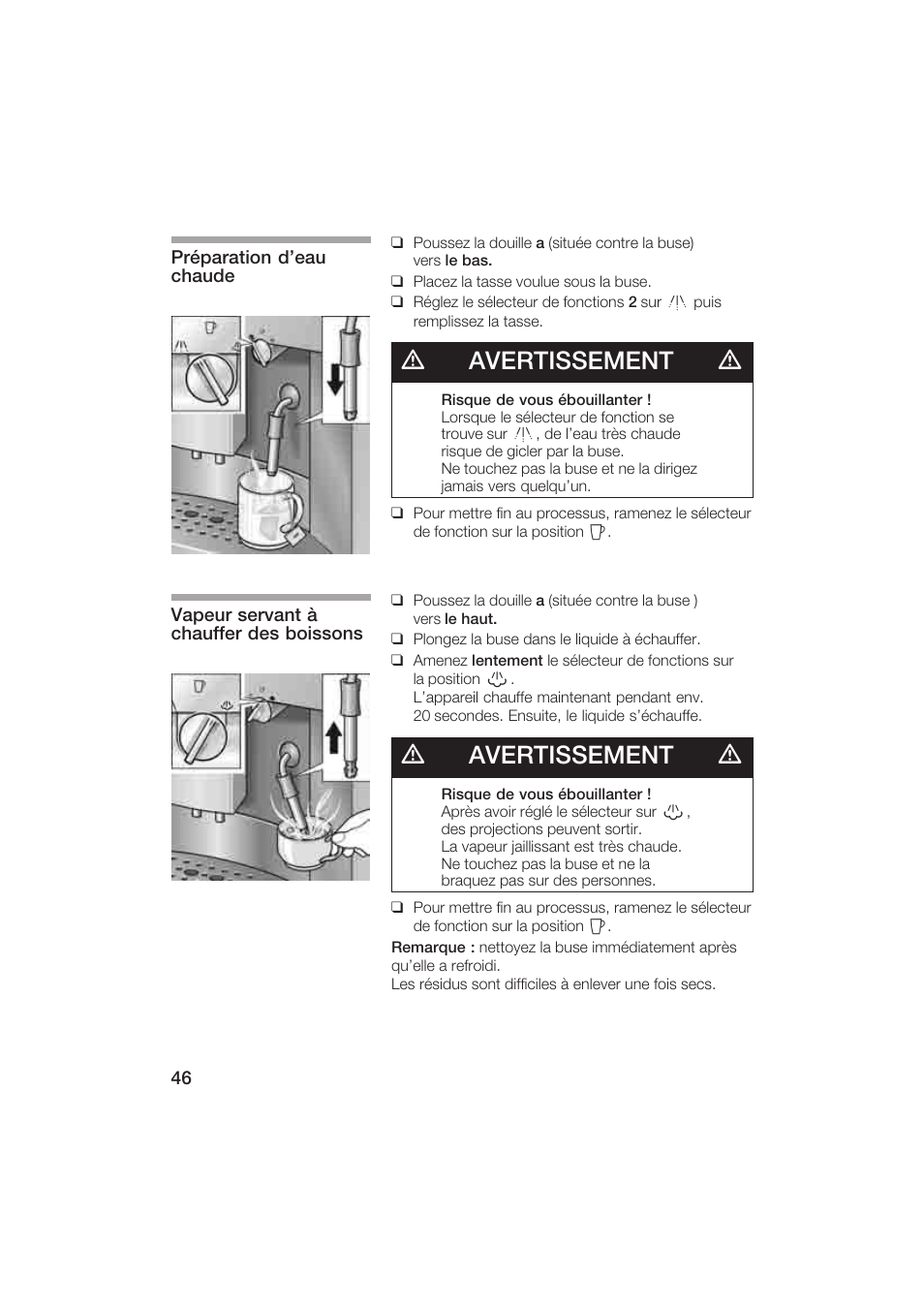 Davertissement d | Gaggenau CM200610 User Manual | Page 46 / 105