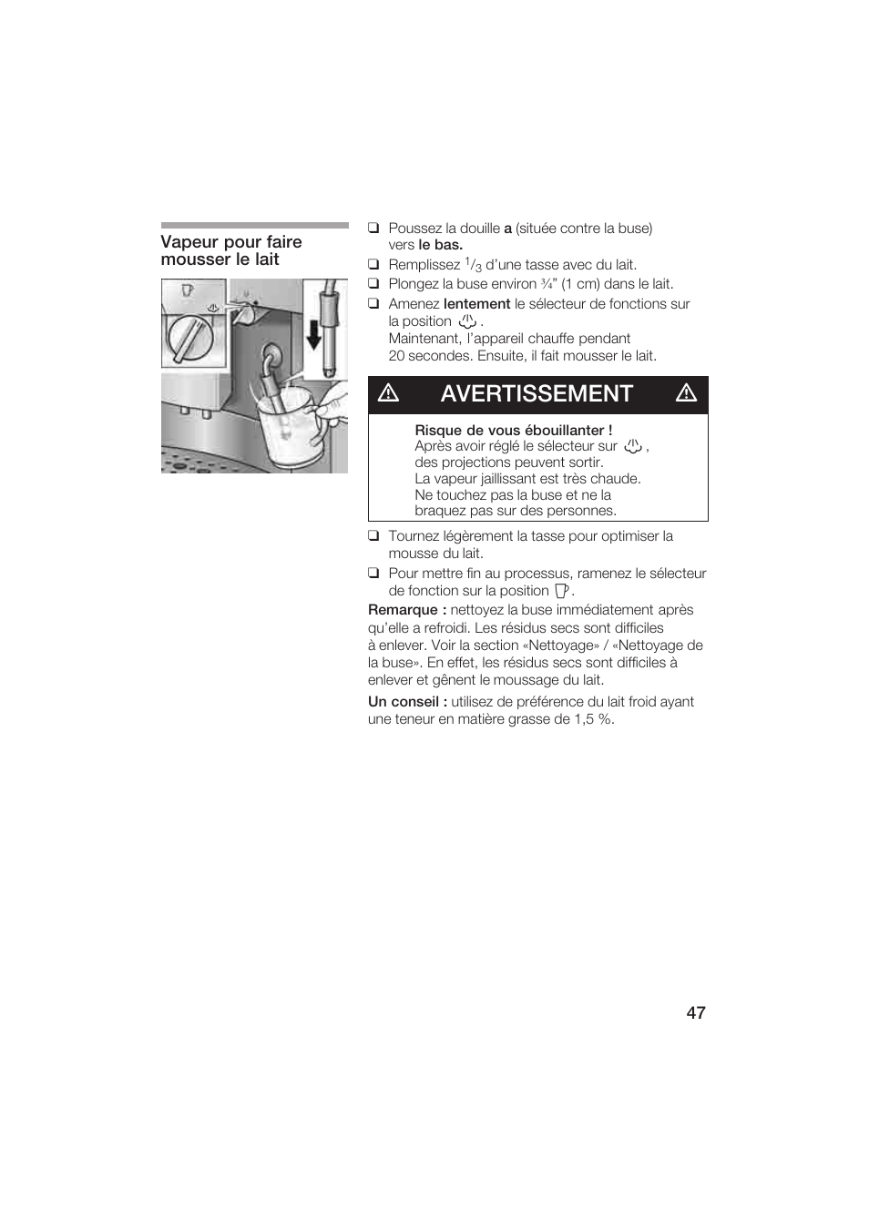 Davertissement d | Gaggenau CM200610 User Manual | Page 47 / 105
