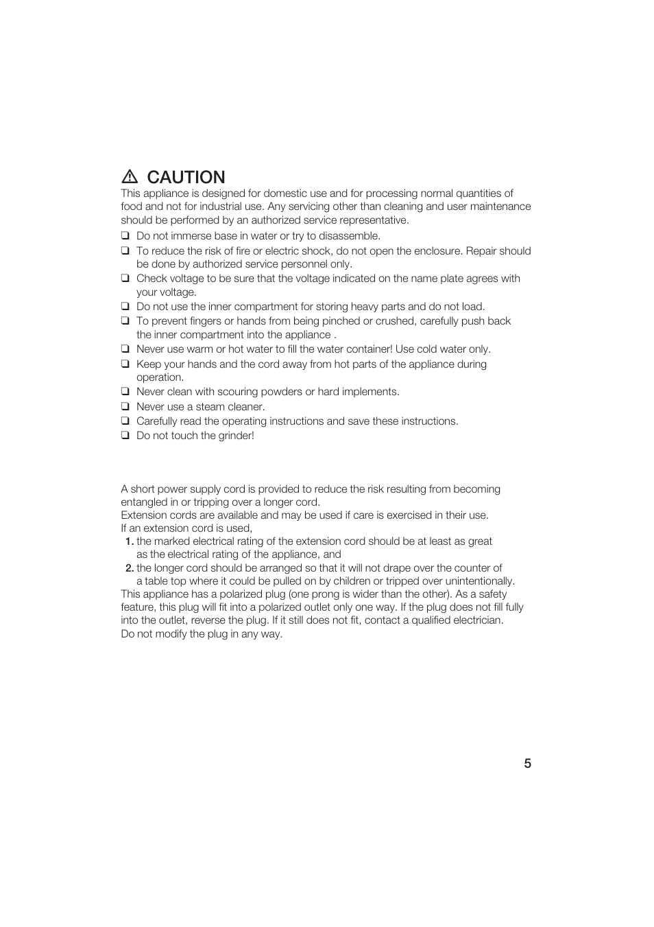 D caution | Gaggenau CM200610 User Manual | Page 5 / 105