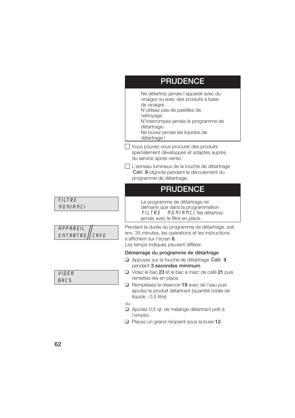 Prudence | Gaggenau CM200610 User Manual | Page 62 / 105